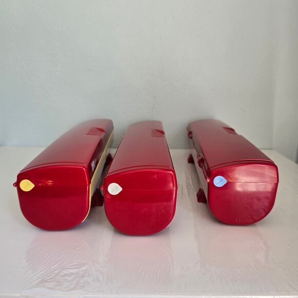 Vintage Wrap Master Foil Paper Plastic Wrap Dispensers Set Of 3 Red Model 1500 - Picture 10 of 16